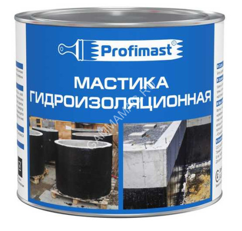 Мастика битумная гидроизоляционная 2 л/1,8кг PROFIMAST *1/6/240