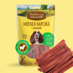 Деревенские лакомства 0,09кг мясная нарезка с олениной для собак (79208948)
