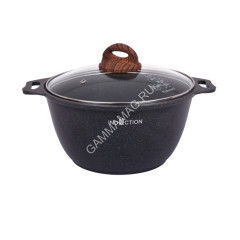 Кастрюля алюм. литая а/приг. Kukmara "Granit Ultra Induction" blue 2,0л Стекл.кр. кгги22а *1/3