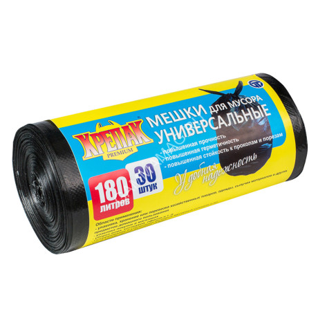 Мешки для мусора 180л*30шт толщ.20мкм "КРЕПАК" *10