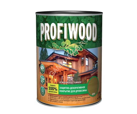 Защитно-декоративное покрытие для древесины алкидное тик 2,3 кг PROFIWOOD *1/6/180