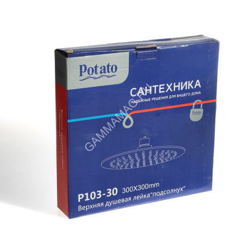 Лейка для верхнего душа Potato 300*300 мм P103-30 (круг) нерж. *1/20