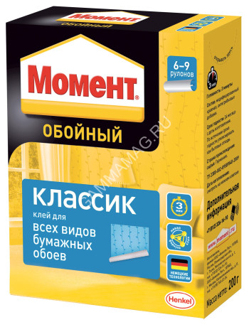 Клей для обоев бумажных 200г "Момент-КЛАССИК" 761780 *1/24