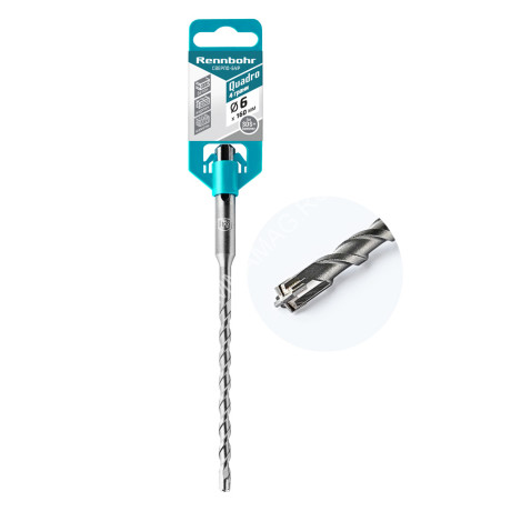 Бур по бетону 16*600мм SDS-plus 4 грани (511660) Rennbohr Quadro *1/5/25