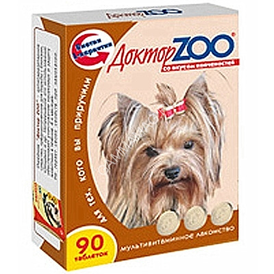 ДокторZoo 0,045кг лакомство витаминизированное 90таб, со вкусом копченостей для собак