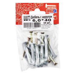 Дюбель с шурупом BROZEX 6,0*40 пакет (10шт) *10/100