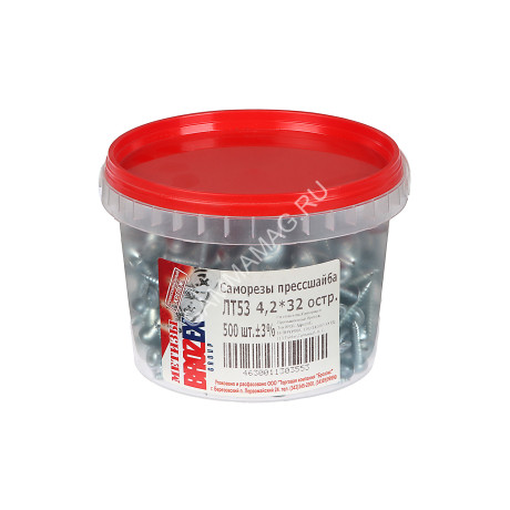 Саморезы прессшайба BROZEX ВЕДРО 4,2*32 остр. (500шт) *6