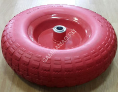 Колесо полиуретановое ступица d20/90мм D330мм PU 4.00-6 (к тачке БЕ781,БЗ279,ВР402) *1/5