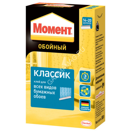 Клей для обоев бумажных 500г "Момент-КЛАССИК" 765166 1/12*