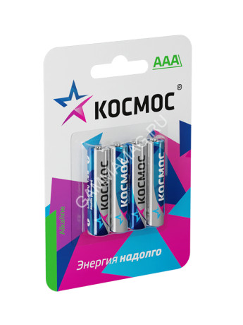 Элемент питания AAA (LR03) Космос Alkaline (блистер 4шт) *1/12/144