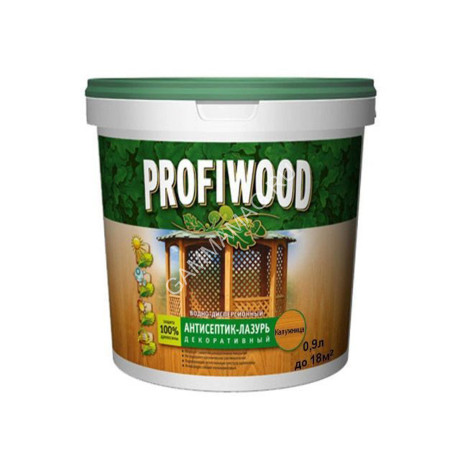 Антисептик-лазурь для дерева полиакриловый калужница 0,9 кг PROFIWOOD *1/6