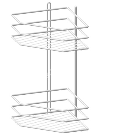 Полка д/ванной Proffero 2-ая угловая 20*20*38см, белая П0002014 *2/10