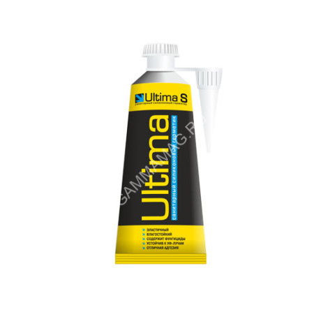 Герметик силиконовый санитарный белый 80мл "ULTIMA" 1/12