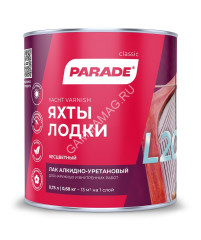 Лак алкидно-уретановый яхтный матовый 0,75 л PARADE L-20 *1/6/528