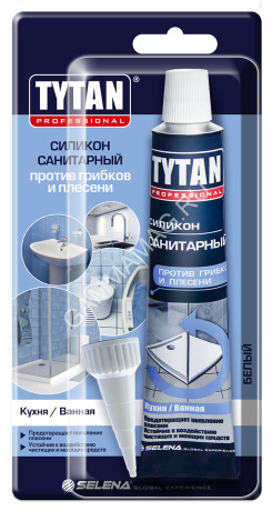 Герметик силиконовый санитарный белый 85мл TYTAN 17601 *1/24