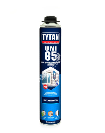 Пена монтажная профес. 1000мл/930гр зимняя -10С "TYTAN 65 UNI" 10933/17026 до 60 л *1/12/672
