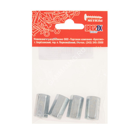 Гайка соедительная д/резьб.шпилек М8 DIN 6334 BROZEX (4шт) *10/100