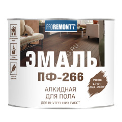 Эмаль ПФ-266 для пола красно-коричневая 2,7 кг Проремонт *1/6