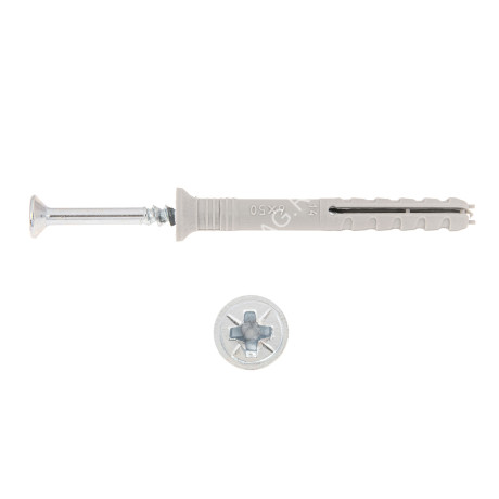 Дюбель с шурупом BROZEX 6,0*50 пакет (50шт) *1/20