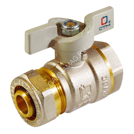 Кран шаровый 20х1/2"(_15) цанга/мама бабочка CTM (СТАНДАРТ) CWPF1220 *1/20