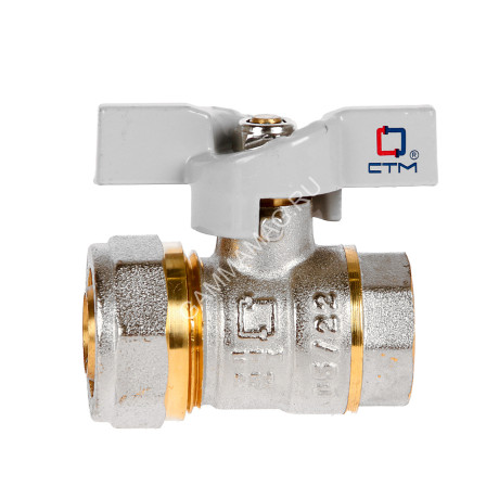 Кран шаровый 20х1/2"(_15) цанга/мама бабочка CTM (СТАНДАРТ) CWPF1220 *1/20