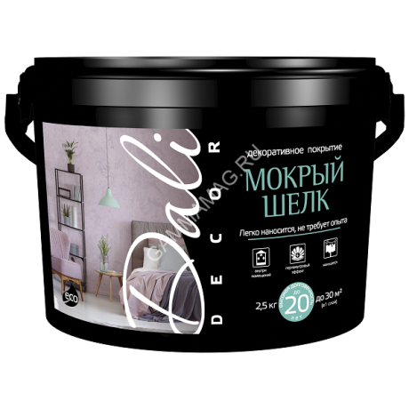 Покрытие акриловое декоративное 5 кг Мокрый шелк DALI-DEKOR белый перламутр *1/60