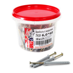 Дюбель с шурупом BROZEX 6,0*60 ВЕДРО (100шт) *6