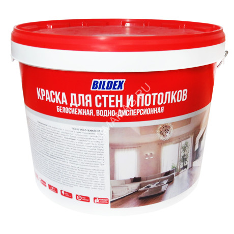 Краска акриловая для стен и потолков 14 кг BILDEX белоснежная *1/48