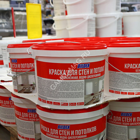 Краска акриловая для стен и потолков 14 кг BILDEX белоснежная *1/48