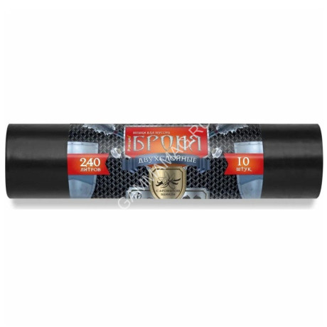 Мешки для мусора 240л*10шт толщ.60мкм Двухслойные "Броня" ПВД ВР-0013 "Ромашка" *7