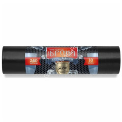 Мешки для мусора 240л*10шт толщ.60мкм Двухслойные "Броня" ПВД ВР-0013 "Ромашка" *7