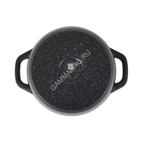 Кастрюля алюм. литая а/приг. Kukmara "Granit" black 2,5л Стекл.кр. кгч25а *1/3