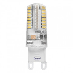Лампа светодиодная капсульная 5W-220V G9 4К нейтральный силикон GENERAL 653700 *5/100/500
