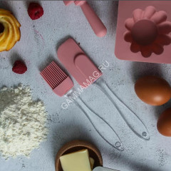 Набор для выпечки: лопаточка + кисточка силиконовые, ручки пластм. (арт.891-300) "VETTA" *1/12/480