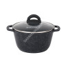 Кастрюля алюм. литая а/приг. Kukmara "Granit" black 3,5л Стекл.кр. кгч35а *1/3