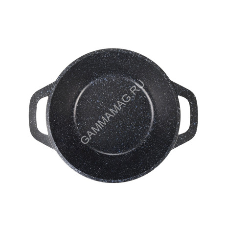 Кастрюля алюм. литая а/приг. Kukmara "Granit" black 3,5л Стекл.кр. кгч35а *1/3