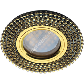 Светильник встраиваемый MR16 DL1662 GU5.3 Ecola Glass Стекло Круг стразы золото FP16RGECB *10/50
