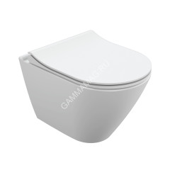 Унитаз подвесной CITY OVAL CLEAN ON с кр.дюр.slim, lift, e-off, белый (63114) *1/12