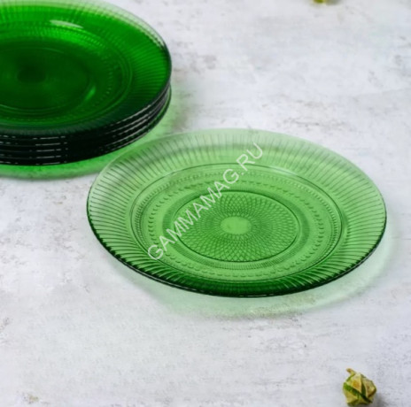 Тарелка стекло Luminarc "Louise Chartreuse" мелк. d19см Зеленый O0488 *24