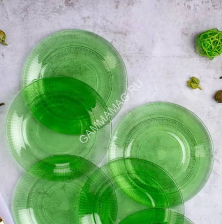 Тарелка стекло Luminarc "Louise Chartreuse" мелк. d19см Зеленый O0488 *24