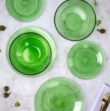 Тарелка стекло Luminarc "Louise Chartreuse" мелк. d19см Зеленый O0488 *24