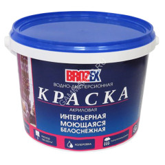 Краска акриловая для стен и потолков 14 кг BROZEX моющаяся белоснежная *1/48