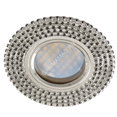 Светильник встраиваемый MR16 DL1662 GU5.3 Glass Ecola Стекло Круг стразы хром FB16RGECB *10/50