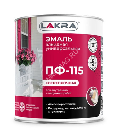 Эмаль ПФ-115 красная 2,8 кг Лакра *3/198