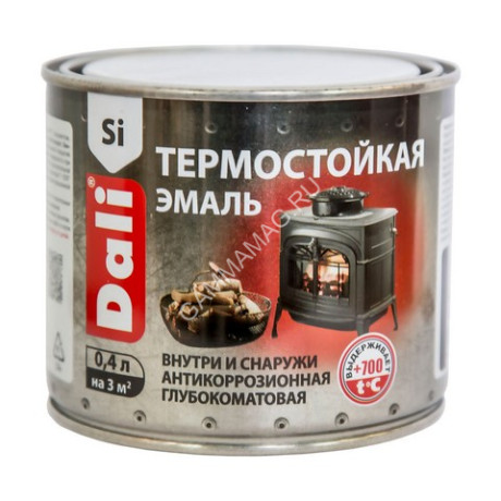Эмаль термостойкая серебристая 0,4 л (до 700_С) DALI *1/6