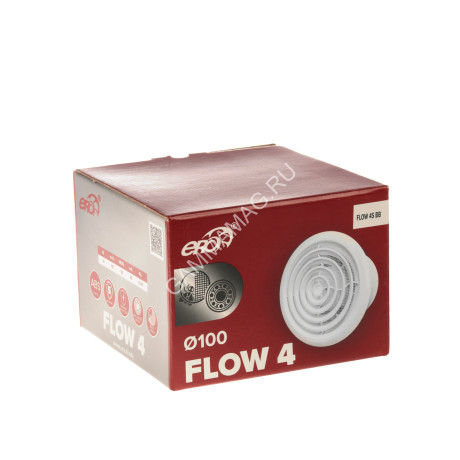 Вентилятор 100 FLOW 4S ВВ ERA (_100мм, обратный клапан, сетка,107 м3/ч, _143мм) *1/20