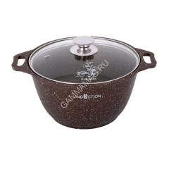 Кастрюля алюм. литая а/приг. Kukmara "Marble Induction" Мрам.коф. 3,0л Ст.кр. кмки32а *1/3