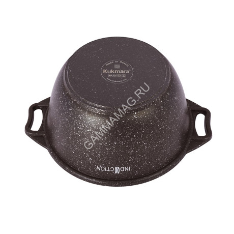 Кастрюля алюм. литая а/приг. Kukmara "Marble Induction" Мрам.коф. 3,0л Ст.кр. кмки32а *1/3