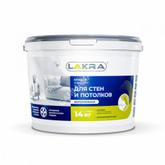 Краска акриловая для стен и потолков 14 кг Лакра белоснежная *1/44