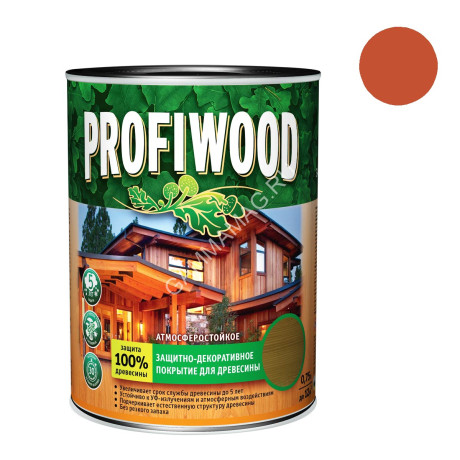 Защитно-декоративное покрытие для древесины красное дерево 0,7 кг PROFIWOOD *1/14/490